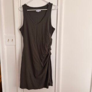 Athleta Della Ruched Tank Dress  Olive Green - XL